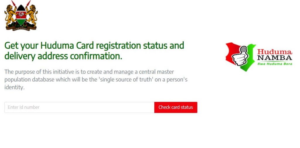 How to check if Huduma number card is ready