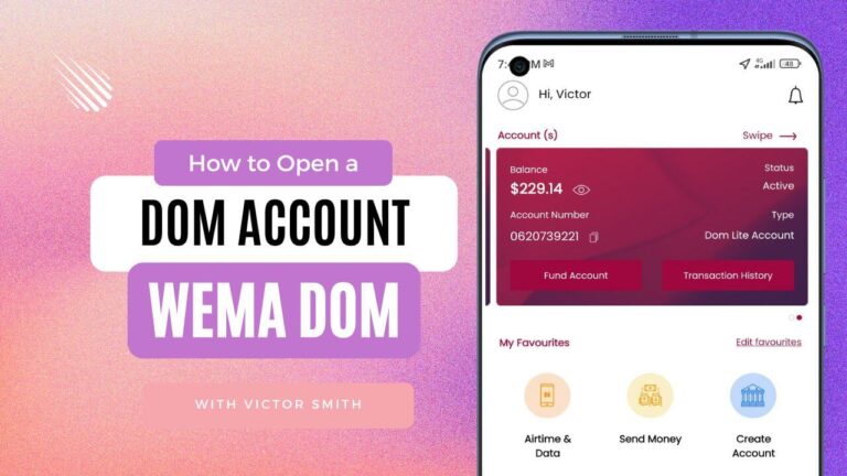 How to Create Wema Dom Lite Account in Nigeria