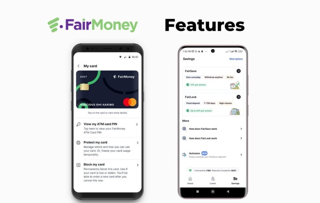 FairMoney Fair Save, Fair Lock and Debit Card